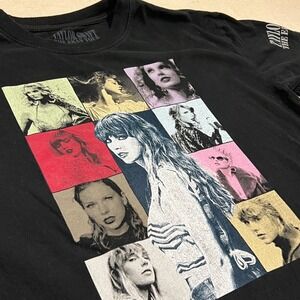 Taylor Swift The Eras Tour Black T Shirt Multiple Photos Collage‎ Size L 860